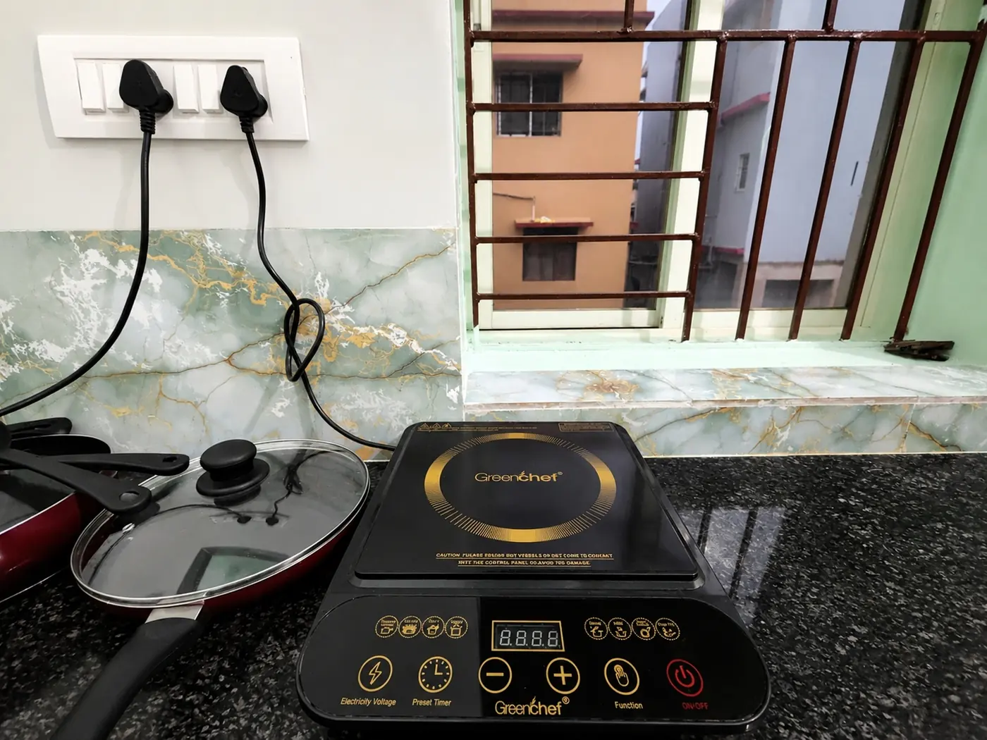 Induction cooktop at Yostel Venus
